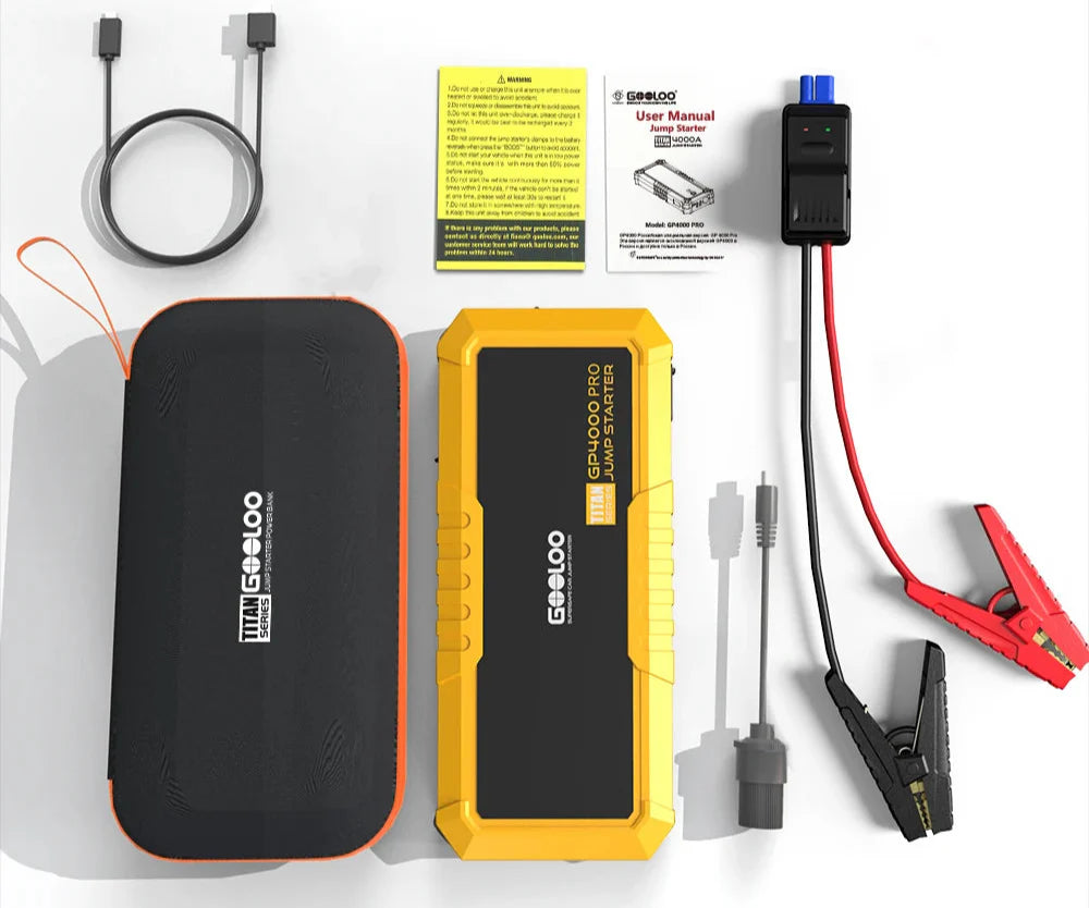 מצבר התנעה נייד 4000A / 26800mAh